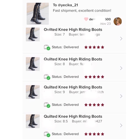 Quilted Knee High Riding Boots - Picture 7 of 9